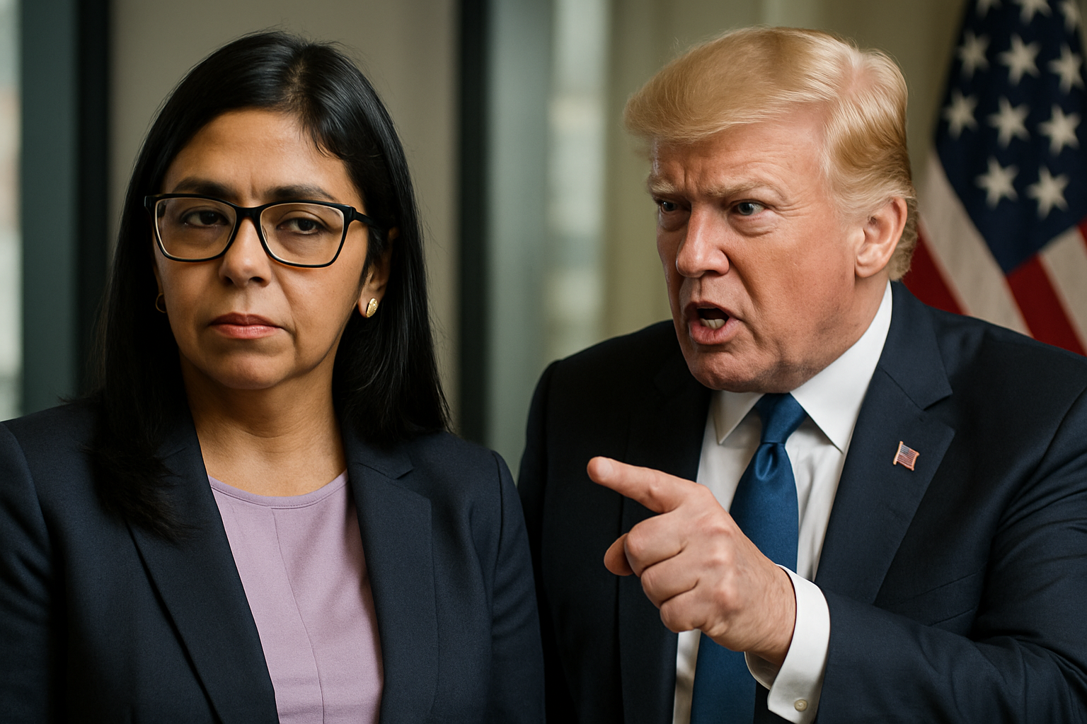 Delcy Rodríguez desobedece órdenes de Donald Trump