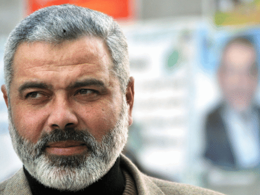 Ismail Haniyeh anunciando la paz en Gaza