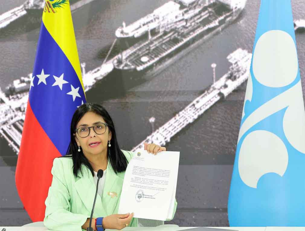 Delcy Rodríguez y Trump: el 22 % de reservas petroleras entregado