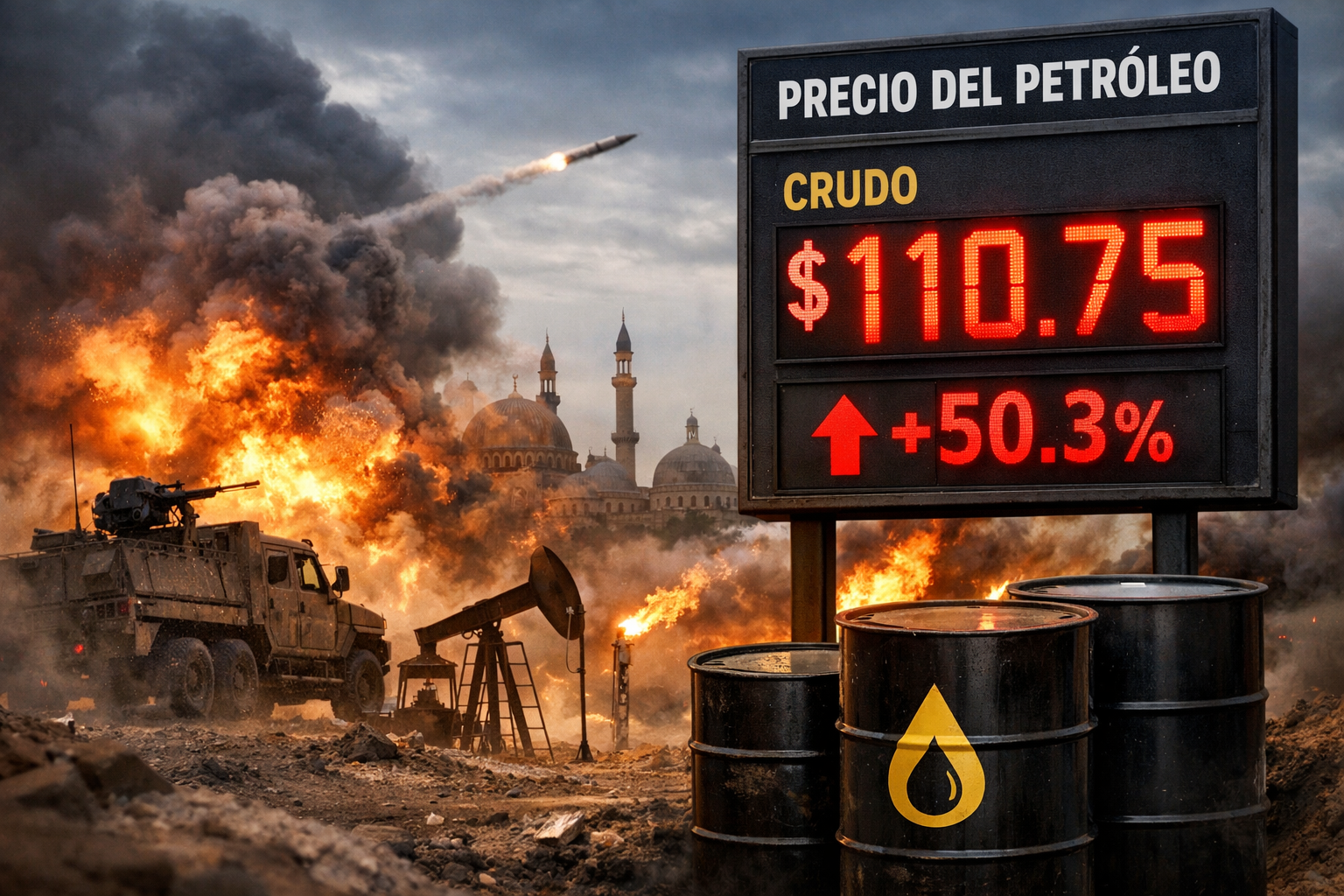 Guerra en Irán dispara el precio del petróleo