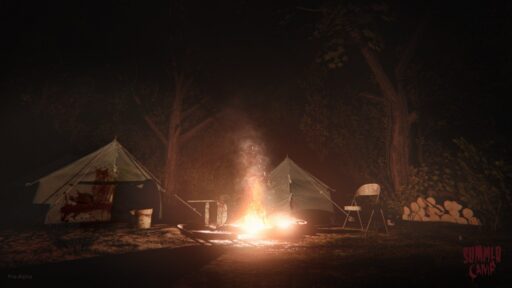 Terror slasher en el bosque en Campamento Miasma