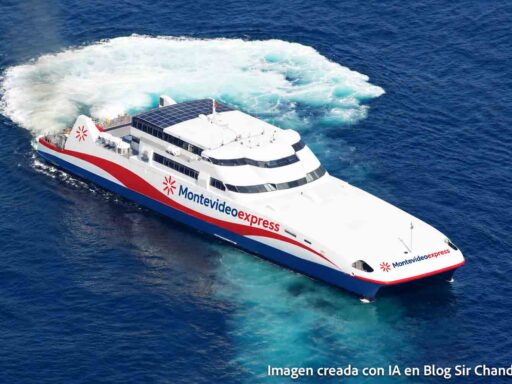 Buque de Colonia Express navegando entre Buenos Aires y Uruguay