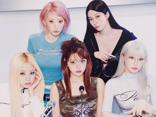 Grupo de K-pop LE SSERAFIM en promocion oficial