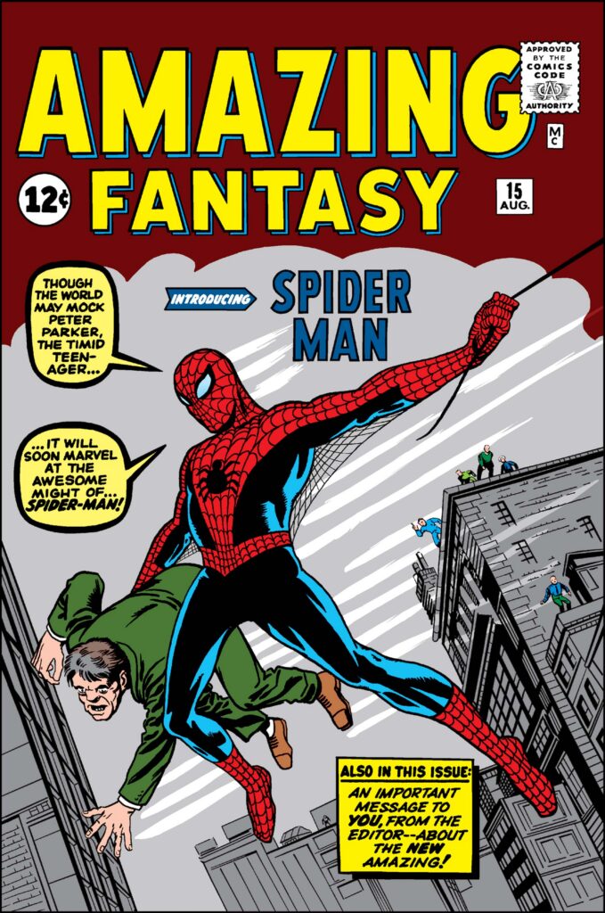 Imagen ilustrativa de Amazing Fantasy #15 (1962) -- portada original, debut de Spider-Man